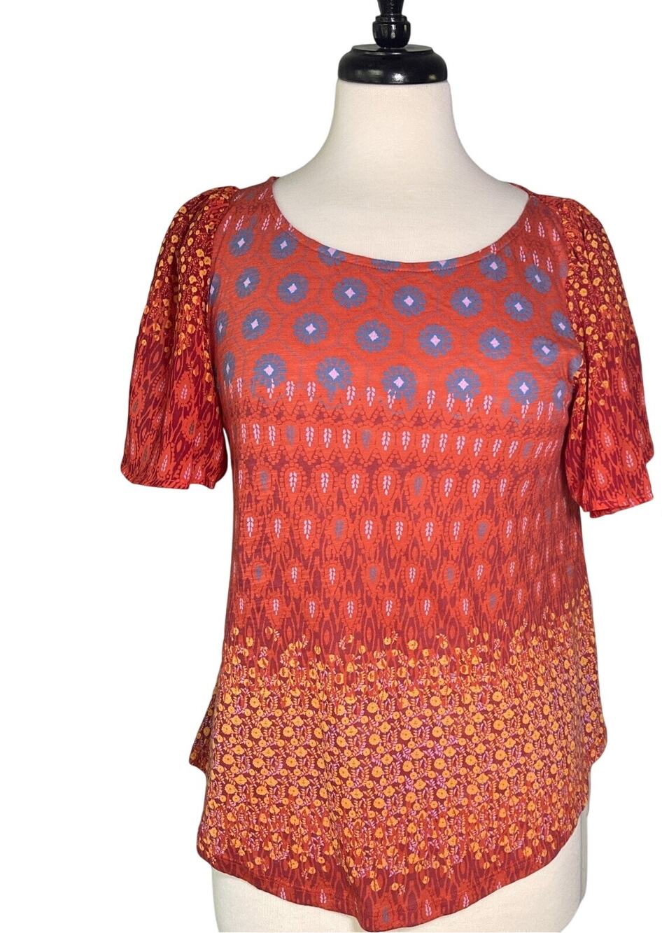 Lucky Brand Women's Top Boho Popover Blouse Size Small Petite NWT